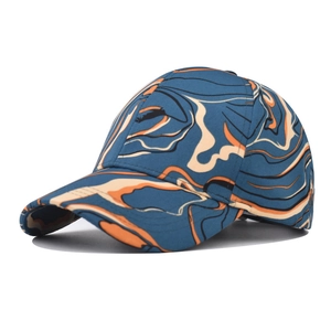Marble Print Baseball Cap Adjustable Sports Hat Curved Brim Casual Breathable Outdoor Headwear Unisex