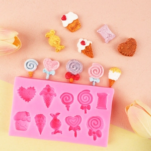 Snoep Lolly Ijs Vorm Siliconen Vorm Voor DIY Chocolade Taart Fondant Decoratie Multi Gat Bakgereedschap Thuis