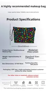Detail showing the 17x25cm size dimensions and technical specifications of the pouch