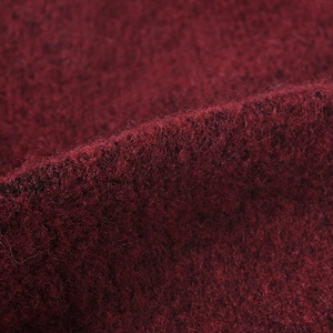 Winter wine red knitted beanie hat featuring soft thermal fleece texture and thick material