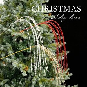 Christmas tree glitter branches in gold red and silver for holiday festive decoration