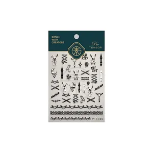 3D embossed Halloween ghost and gothic nail art stickers in black and white finish