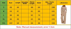 Tabella taglie dettagliata per completo casual da donna a maniche lunghe in cm