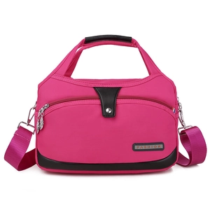 Fashionable rose red oxford cloth crossbody bag with large capacity and waterproof design