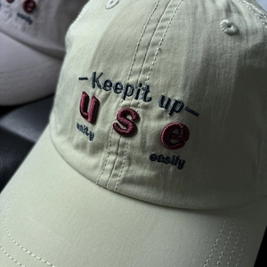 Unisex beige cotton baseball cap with premium 3D embroidery and adjustable soft top