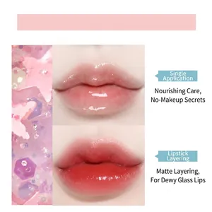 Moisturizing shimmering lip gloss for a crystal glass lip finish and high-shine effect