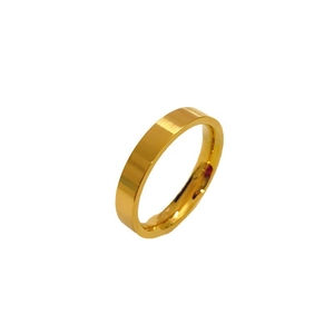 Classic 18k gold plated stainless steel matte finish band ring for men and women