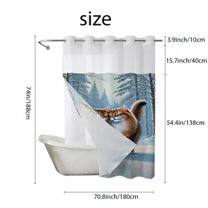 Size chart for animal print shower curtain with height 188cm and width 180cm