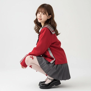 Λεπτομέρεια λευκού καλσόν Lolita με ροζ φιόγκο και πέρλες για σχολική στολή