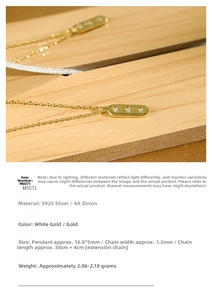 Detailed close-up of S925 sterling silver rectangle pendant with three zircon stones