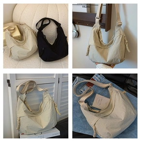 Nylon-Tragetaschen-Collage zeigt großes Fassungsvermögen und lässigen Umhängetaschen-Stil