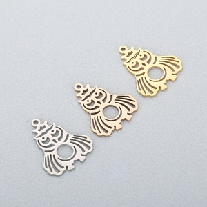 Hollow owl stainless steel pendants in silver, rose gold and gold finishes