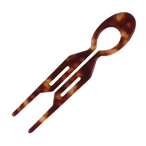 Minimalist U-shaped tortoise shell hair pin for elegant bun hairstyles and updos