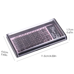 12-row boxed segmented false eyelashes with dimensions 11.5cm x 6.6cm x 1.7cm