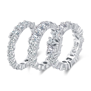 Luxurious S925 sterling silver stackable rings set with sparkling pavé cubic zirconia