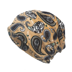 Paisley Print Slouchy Beanie Hat Soft Polyester Knit Skull Cap For Men And Women Breathable Outdoor Winter Fashion