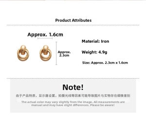 Guide des tailles montrant les boucles d'oreilles de 2,3 cm de haut et 1,6 cm de large