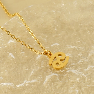 Collana con segno zodiacale Cancro in acciaio inossidabile placcato oro 18K con ciondolo