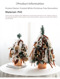 Mini snowflake Christmas tree set with pine cones and warm LED lights for tabletop decor