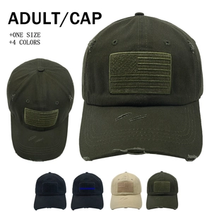 Baseball Cap Cotton US Flag Patch Distressed Adjustable Vintage Outdoor Tactical Sun Hat For Men Women