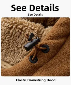 Details von Kapuzenkordelzug mit Kordelstopper und dickem Fleece-Futterstoff