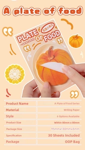 Realistic pumpkin-shaped sticky note from the food series for DIY journaling