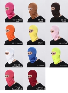 Grid display of windproof balaclavas in eleven colors for cycling and outdoor protection