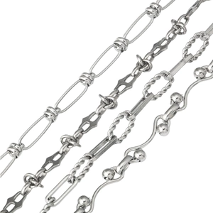Assorted handmade stainless steel chain links for DIY necklaces and jewelry making