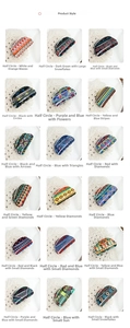 Selection of 18 bohemian pattern acrylic hair claws in various colorful geometric designs