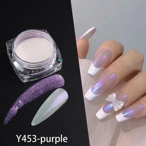 Iridescent purple nail powder aurora pigment with mirror effect for DIY manicure art Y453
