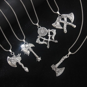 Viking Axe Pendant Necklace With Alloy Pendant And Stainless Steel Chain Nordic Retro Gothic Jewelry For Men Unisex