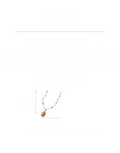 Detail showing dimensions of handmade natural orange stone pendant with 106cm woven chain