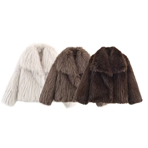 Giacca da Donna in Pelliccia Sintetica Alla Moda Con Colletto a Revers Cappotto Caldo Vestibilità Comoda Monopetto Autunno Inverno