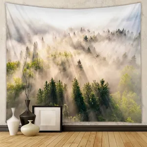 Forest Tapestry Wall Hanging Nature Landscape Polyester Fabric Wall Decor For Bedroom Living Room Bohemian Art Aesthetic