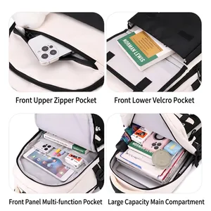 Waterproof multi-compartment student backpack with organized storage layers