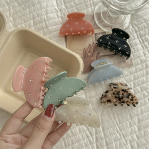 Chic sparkling double-sided rhinestone hair claws in various pastel ice cream colors