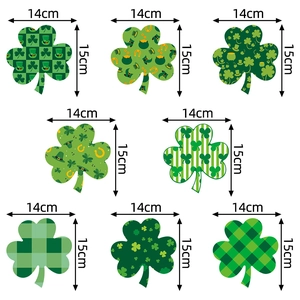 St. Patrick's Day clover decorations with shamrock patterns for party vase centerpieces