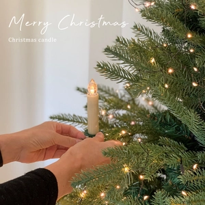 Led Christmas Candle Lights With Remote Control Warm White Simulation Flame Clip On Christmas Tree Decorations Holiday Party Decor Plastic