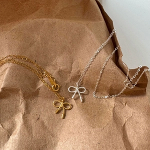 Elegant 925 sterling silver bow pendant necklaces in gold and silver finish with O-chains