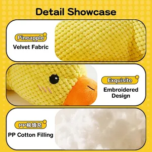 Jouet canard sonore pour chien en polaire ananas texturée avec rembourrage en coton PP doux