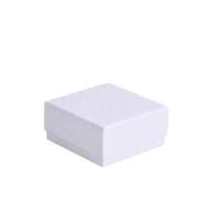 Square white jewelry gift box with diamond pattern texture for necklace and bracelet storage