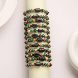 Elastische Tierkreis-Armbänder mit Tigerauge und Achatperlen in mehreren Farben