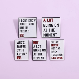 Musical Singer Lyric Quote Enamel Pin Alloy Brooch Creative Geometric Speech Bubble Badge For Clothes Backpack Fan Gift Jewelry