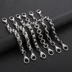 Bracelet Chaîne En Acier Inoxydable 316L Minimaliste Pour Hommes Style Punk Industriel Argent Poli Bijoux Hip Hop