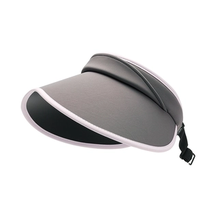 UPF 50+ wide brim empty top sun hat with adjustable strap and contrast piping