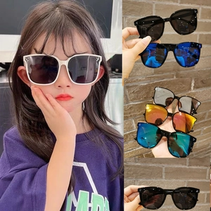 Occhiali Da Sole Bambini Moda Montura Quadrata Protezione UV Plastica Lenti In Resina Per Ragazzi Ragazze