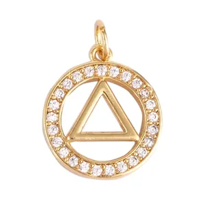 Detailed dimensions of gold micro-pave star pendant with height 17mm and width 12mm
