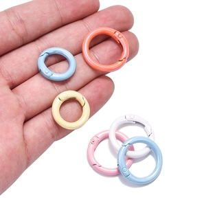Colorful matte finish round spring ring buckles for DIY jewelry and bag accessories