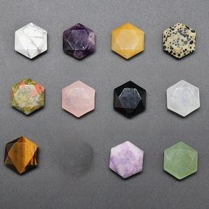 Collection of 12 natural crystal hexagram stars including Amethyst and Rose Quartz