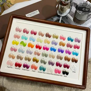 50 colors professional nail gel palette featuring macaron and morandi gradient tones